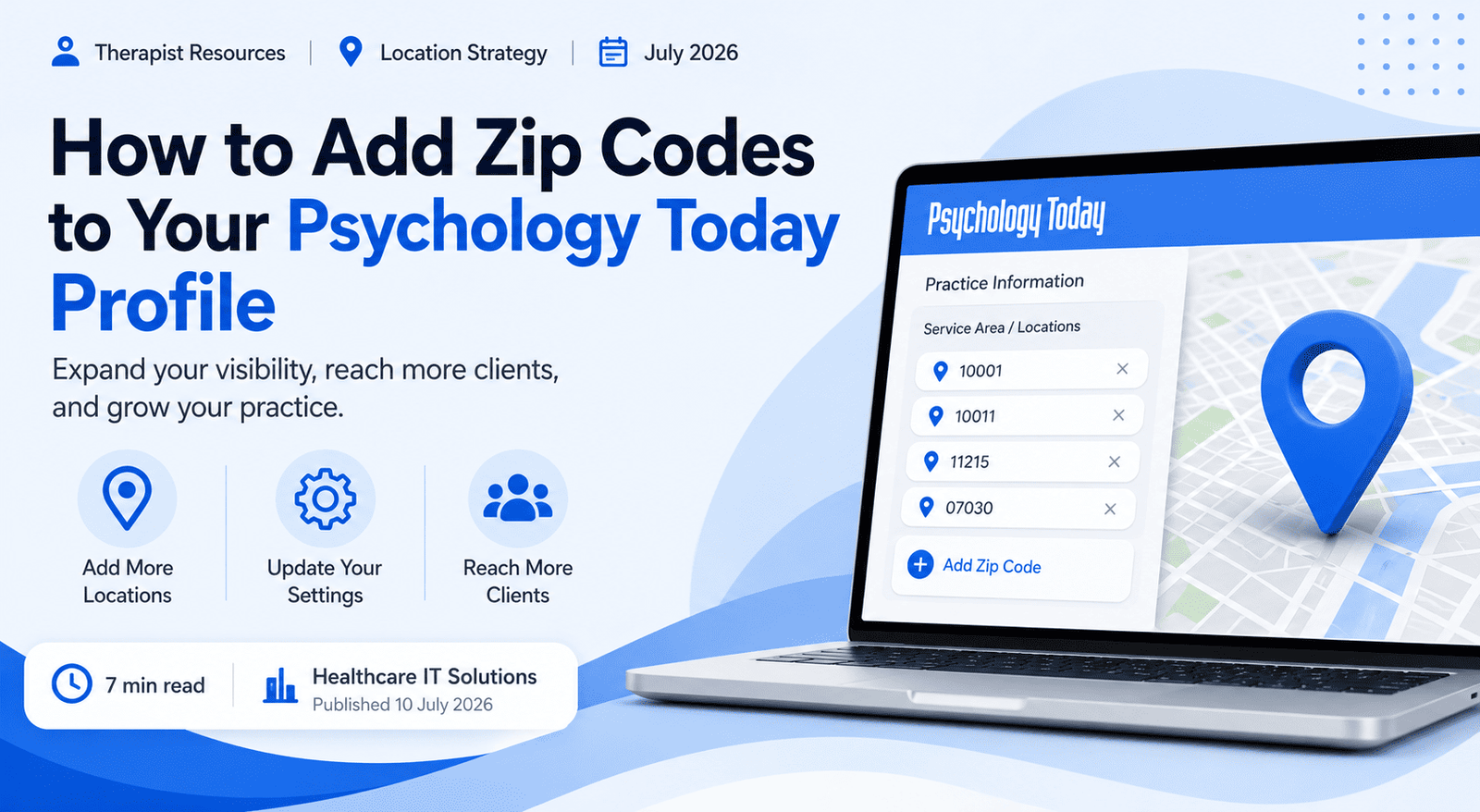 How to Add Zip Codes to Your Psychology Today Profile