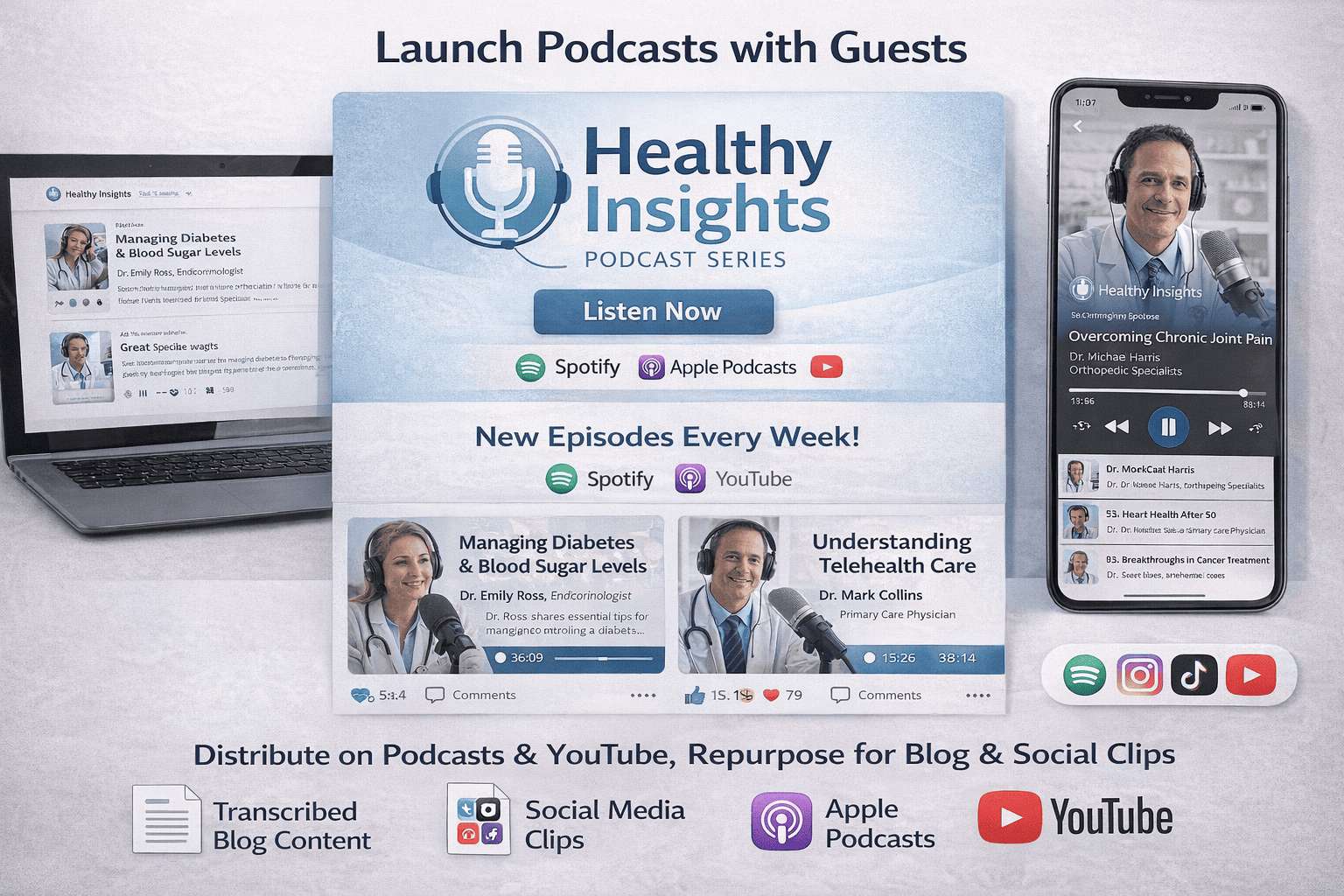launch podcasts with guests