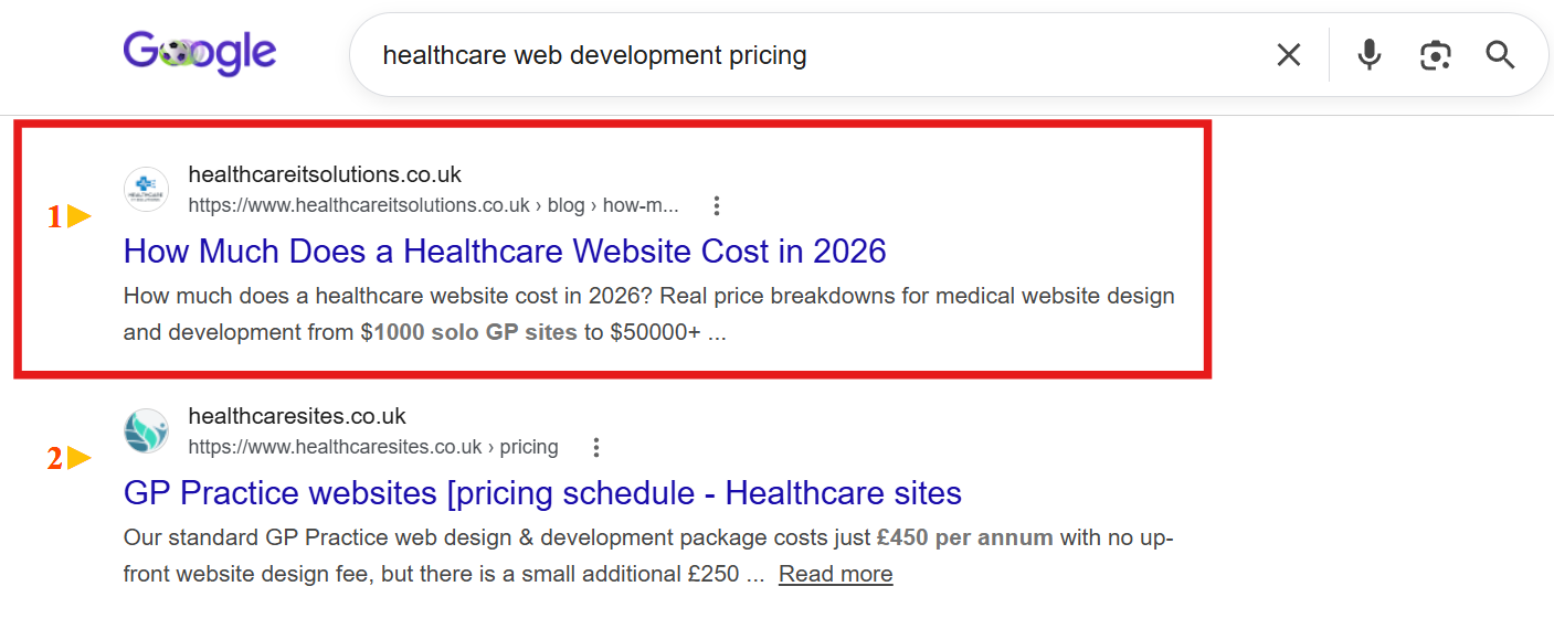Healthcare IT Solutions ranking in Google AI Mode