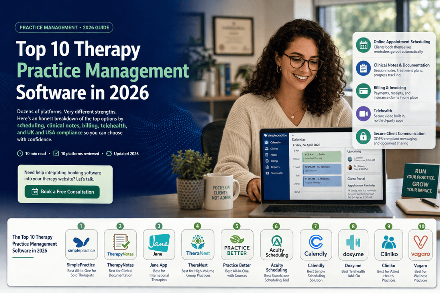 Top 10 therapy practice management software 2026